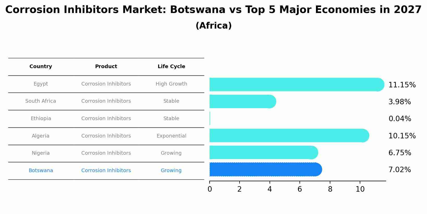 Corrosion Inhibitors Market: Botswana vs Top 5 Major Economies in 2027 (Africa)