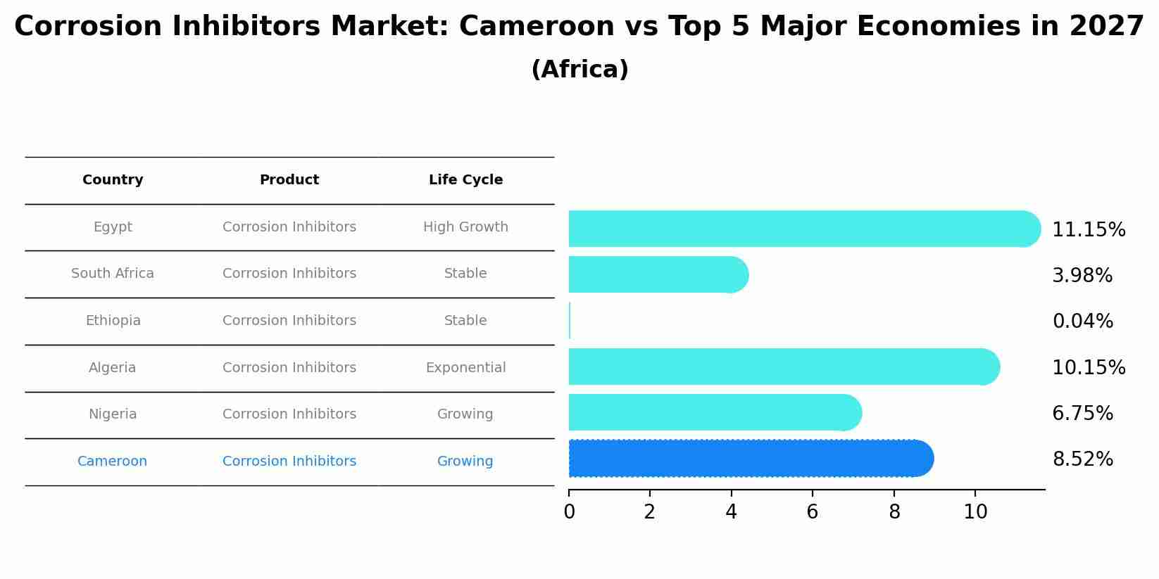 Corrosion Inhibitors Market: Cameroon vs Top 5 Major Economies in 2027 (Africa)