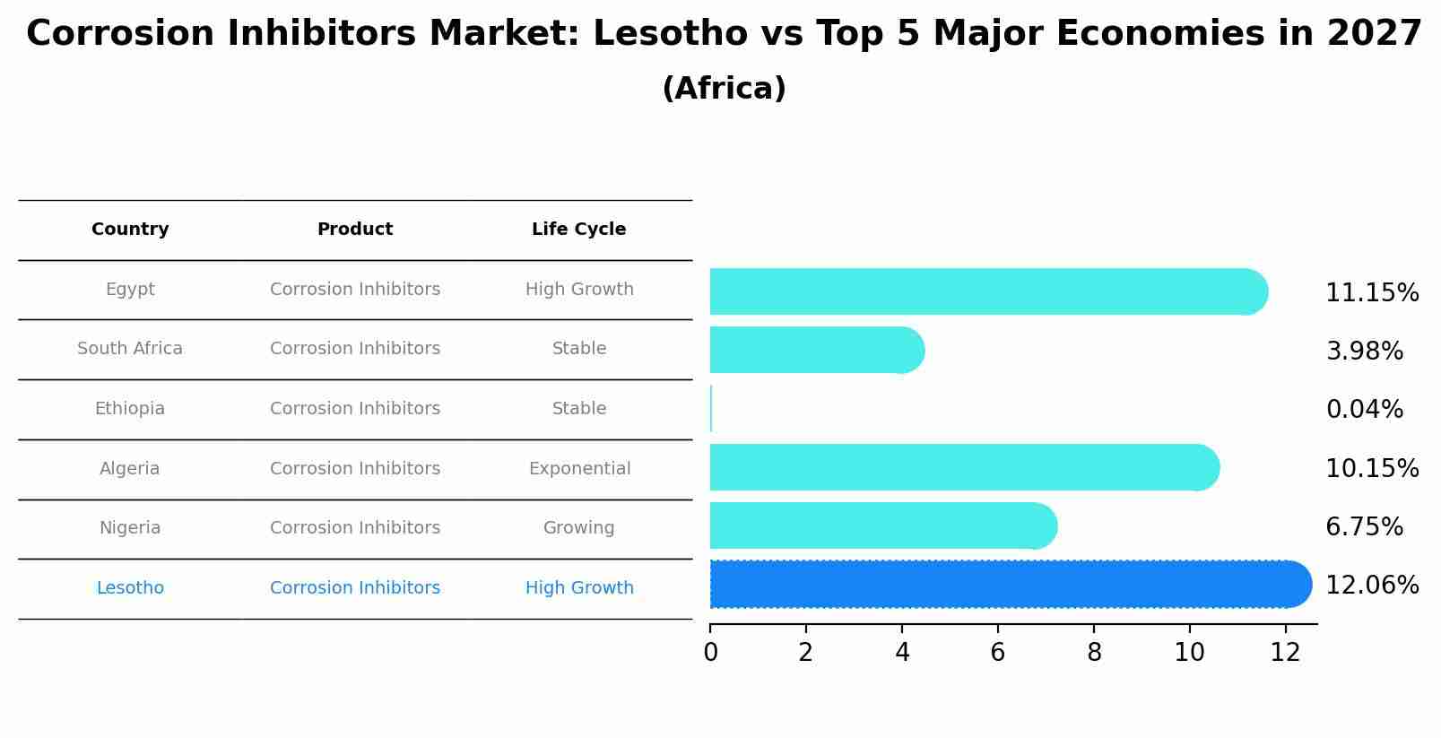 Corrosion Inhibitors Market: Lesotho vs Top 5 Major Economies in 2027 (Africa)