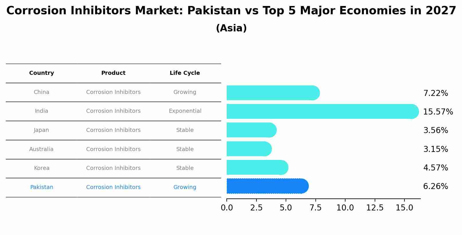 Corrosion Inhibitors Market: Pakistan vs Top 5 Major Economies in 2027 (Asia)