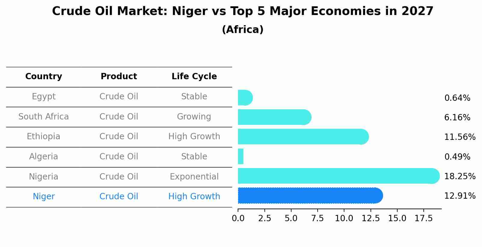 Crude Oil Market: Niger vs Top 5 Major Economies in 2027 (Africa)