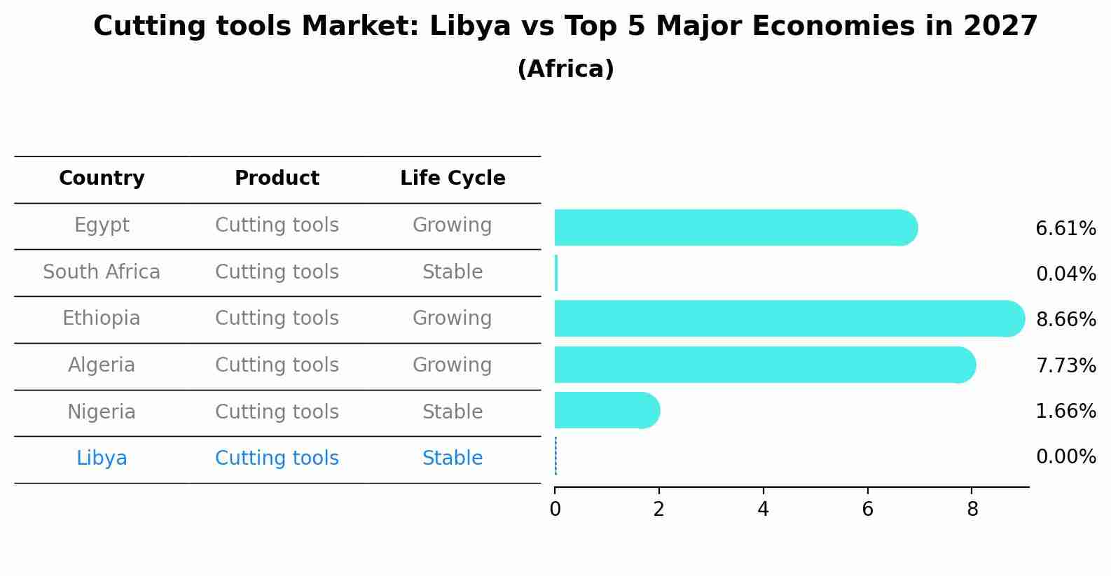 Cutting tools Market: Libya vs Top 5 Major Economies in 2027 (Africa)