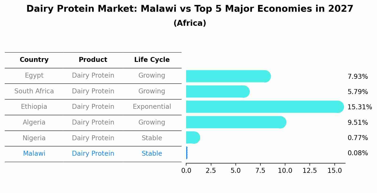 Dairy Protein Market: Malawi vs Top 5 Major Economies in 2027 (Africa)