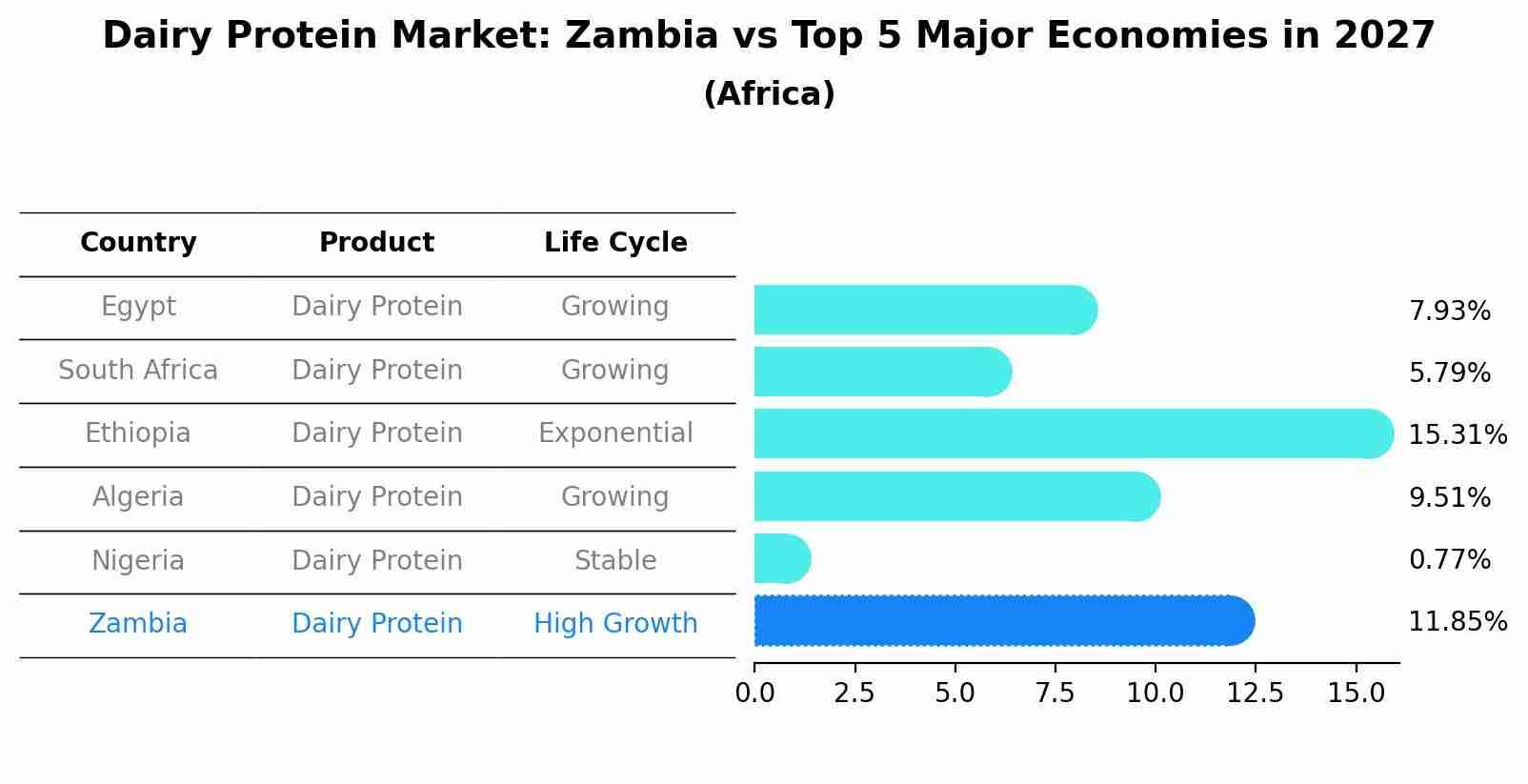 Dairy Protein Market: Zambia vs Top 5 Major Economies in 2027 (Africa)