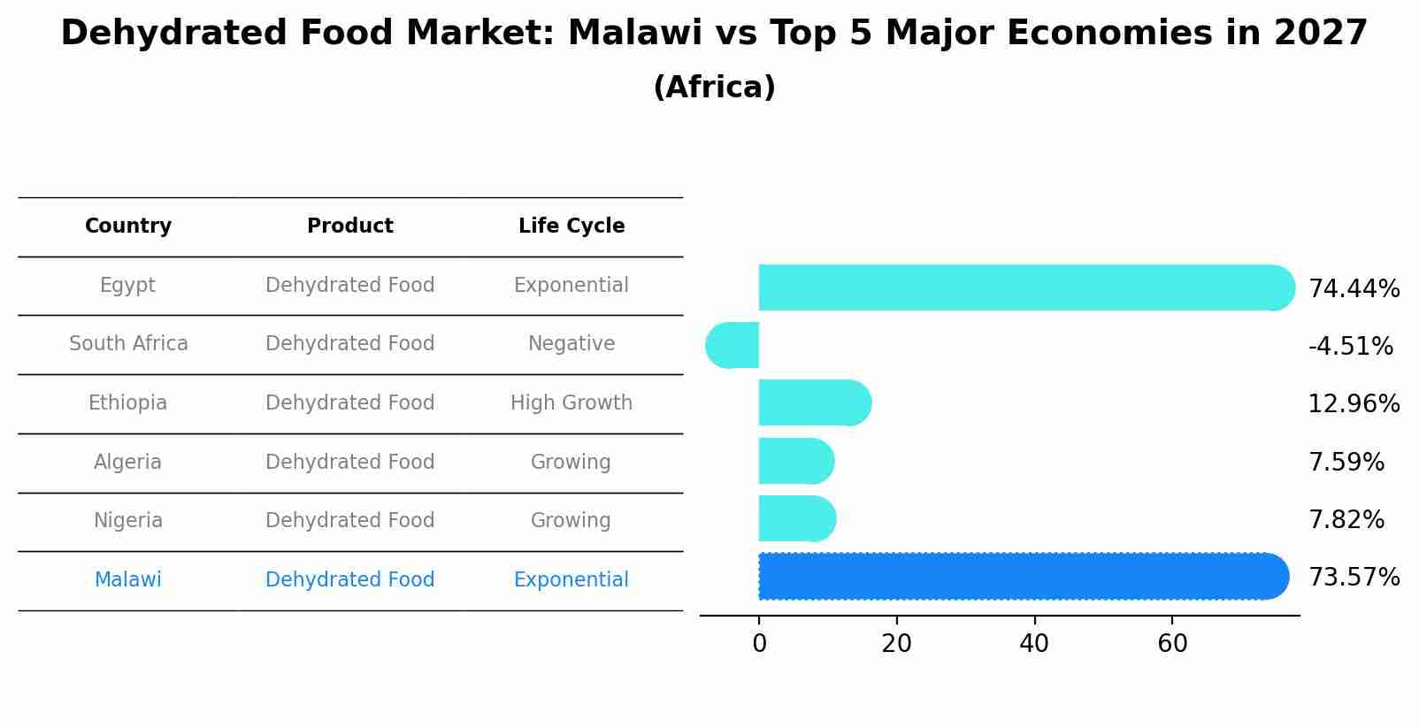 Dehydrated Food Market: Malawi vs Top 5 Major Economies in 2027 (Africa)