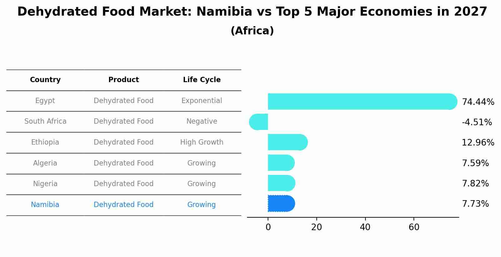 Dehydrated Food Market: Namibia vs Top 5 Major Economies in 2027 (Africa)