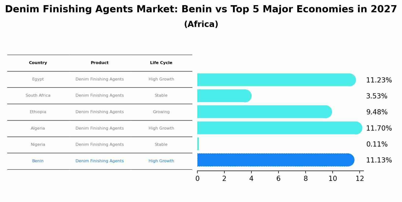 Denim Finishing Agents Market: Benin vs Top 5 Major Economies in 2027 (Africa)