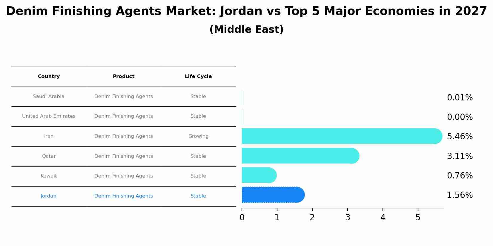 Denim Finishing Agents Market: Jordan vs Top 5 Major Economies in 2027 (Middle East)