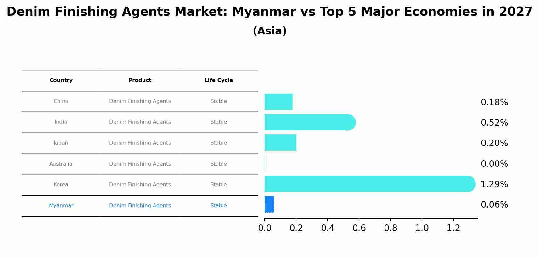 Denim Finishing Agents Market: Myanmar vs Top 5 Major Economies in 2027 (Asia)