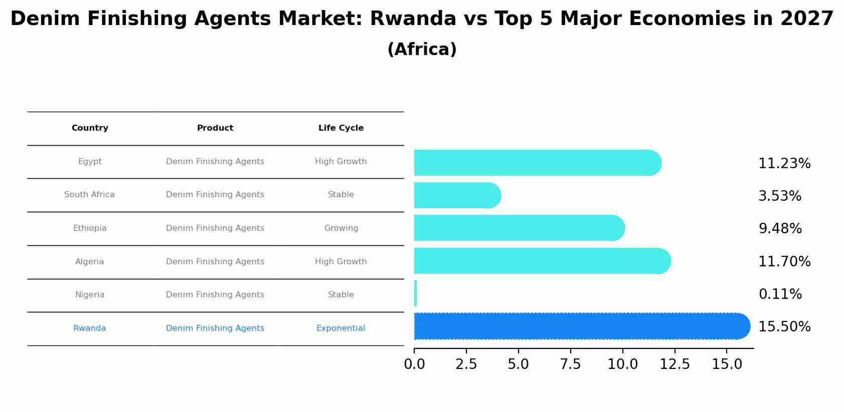 Denim Finishing Agents Market: Rwanda vs Top 5 Major Economies in 2027 (Africa)