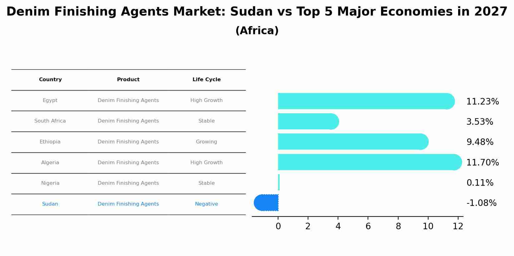 Denim Finishing Agents Market: Sudan vs Top 5 Major Economies in 2027 (Africa)