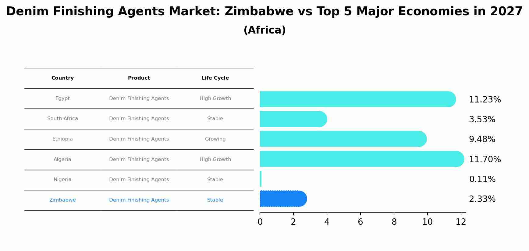 Denim Finishing Agents Market: Zimbabwe vs Top 5 Major Economies in 2027 (Africa)