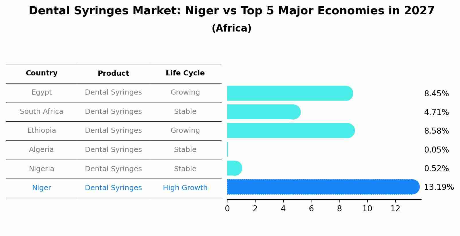 Dental Syringes Market: Niger vs Top 5 Major Economies in 2027 (Africa)