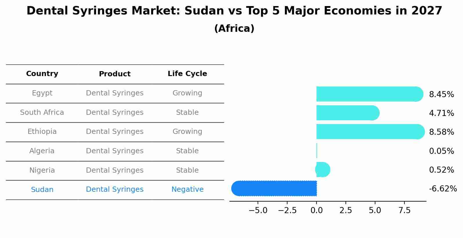 Dental Syringes Market: Sudan vs Top 5 Major Economies in 2027 (Africa)