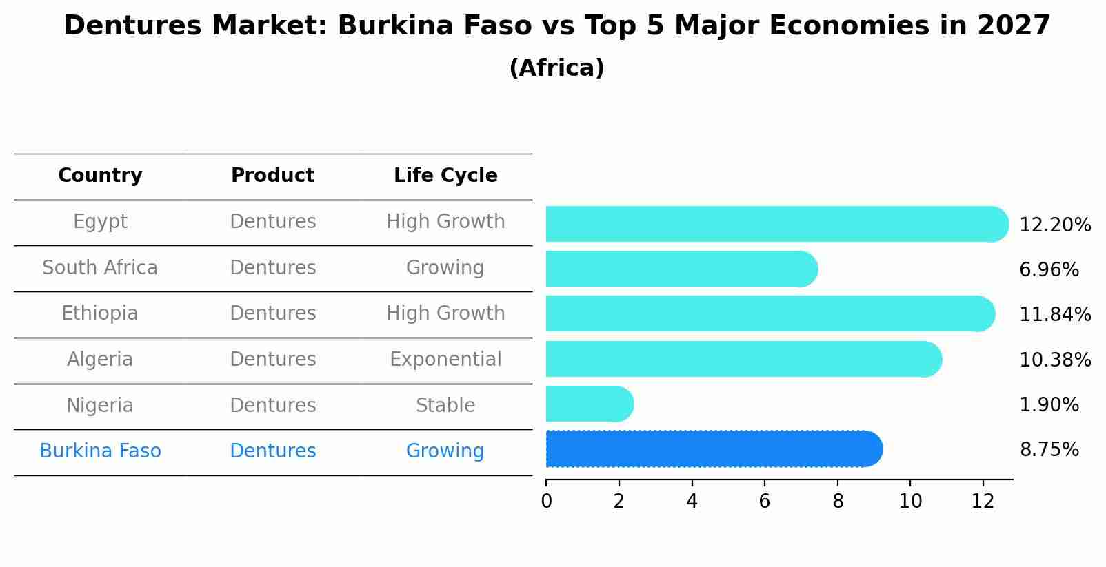 Dentures Market: Burkina Faso vs Top 5 Major Economies in 2027 (Africa)