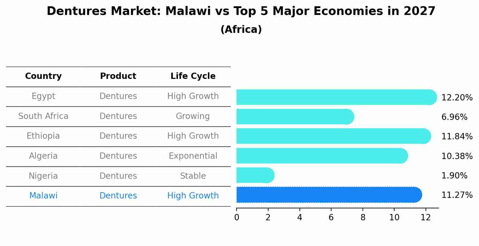 Dentures Market: Malawi vs Top 5 Major Economies in 2027 (Africa)