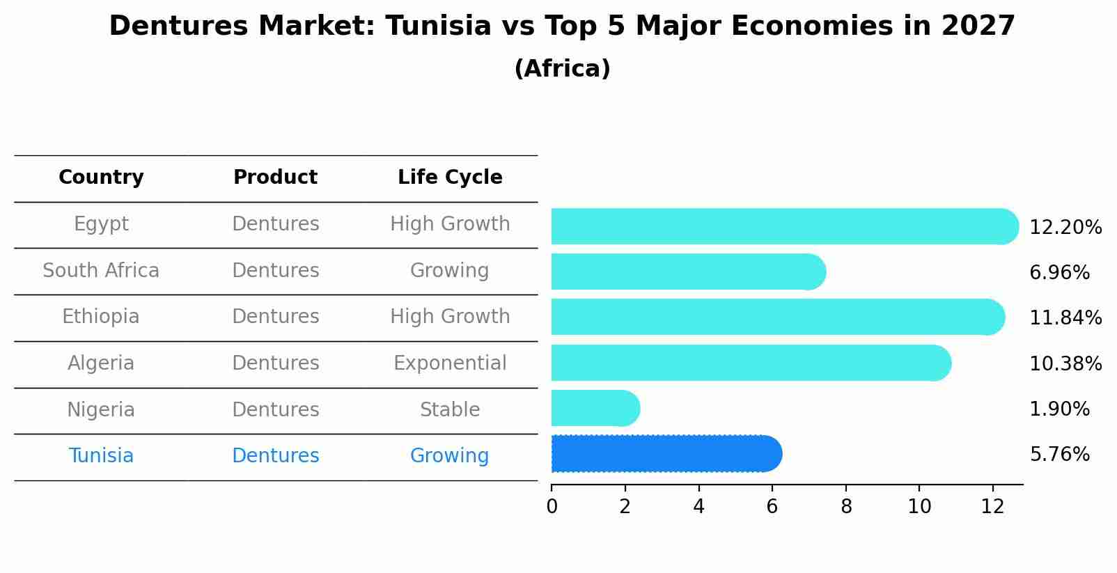 Dentures Market: Tunisia vs Top 5 Major Economies in 2027 (Africa)