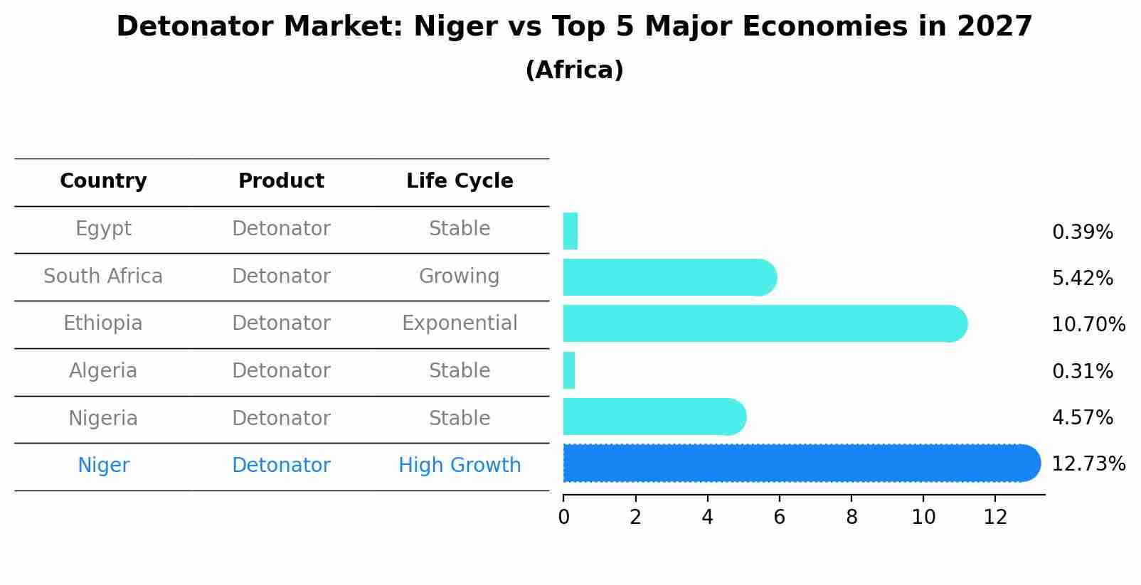 Detonator Market: Niger vs Top 5 Major Economies in 2027 (Africa)