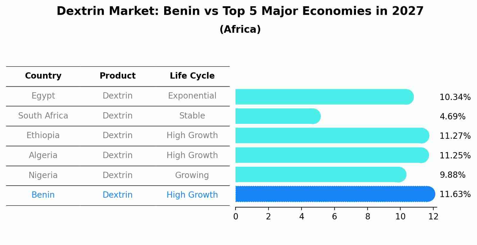 Dextrin Market: Benin vs Top 5 Major Economies in 2027 (Africa)