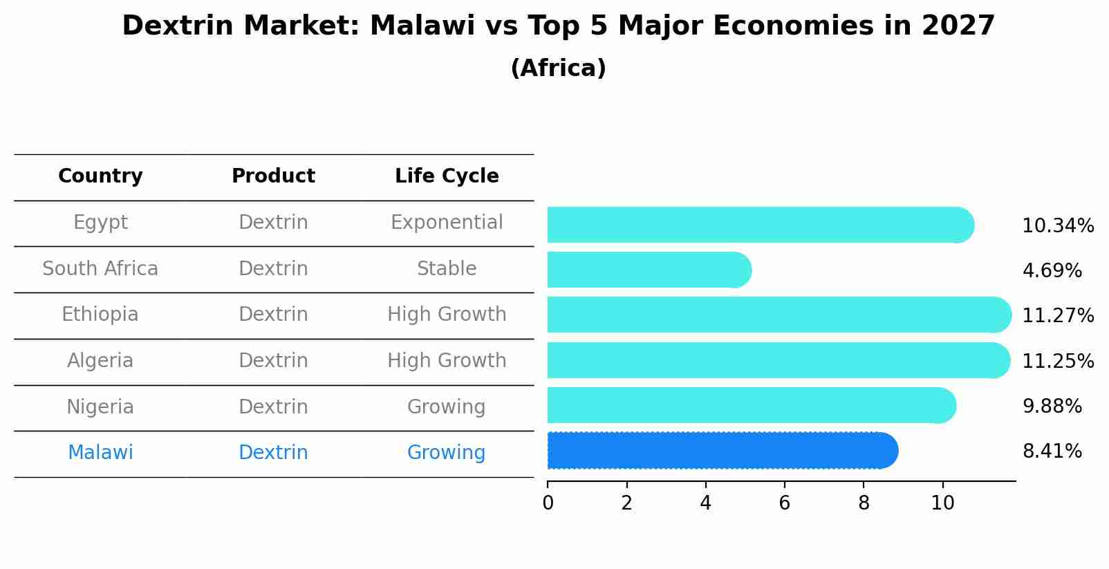 Dextrin Market: Malawi vs Top 5 Major Economies in 2027 (Africa)
