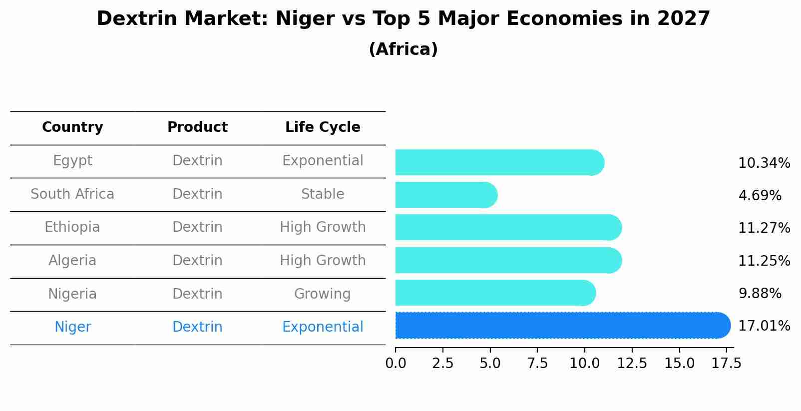 Dextrin Market: Niger vs Top 5 Major Economies in 2027 (Africa)
