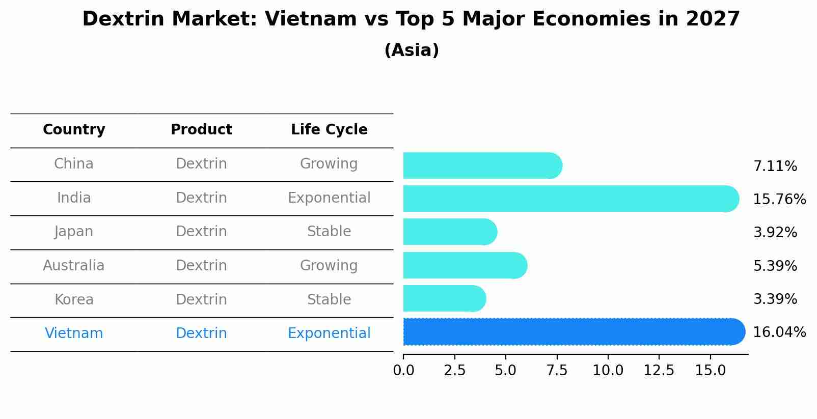 Dextrin Market: Vietnam vs Top 5 Major Economies in 2027 (Asia)