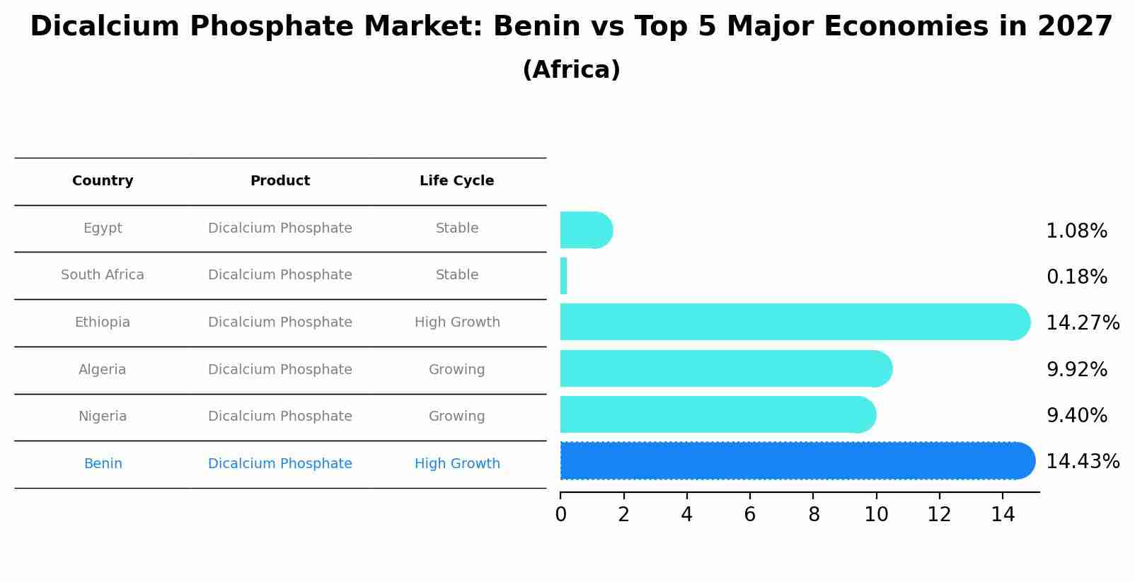 Dicalcium Phosphate Market: Benin vs Top 5 Major Economies in 2027 (Africa)