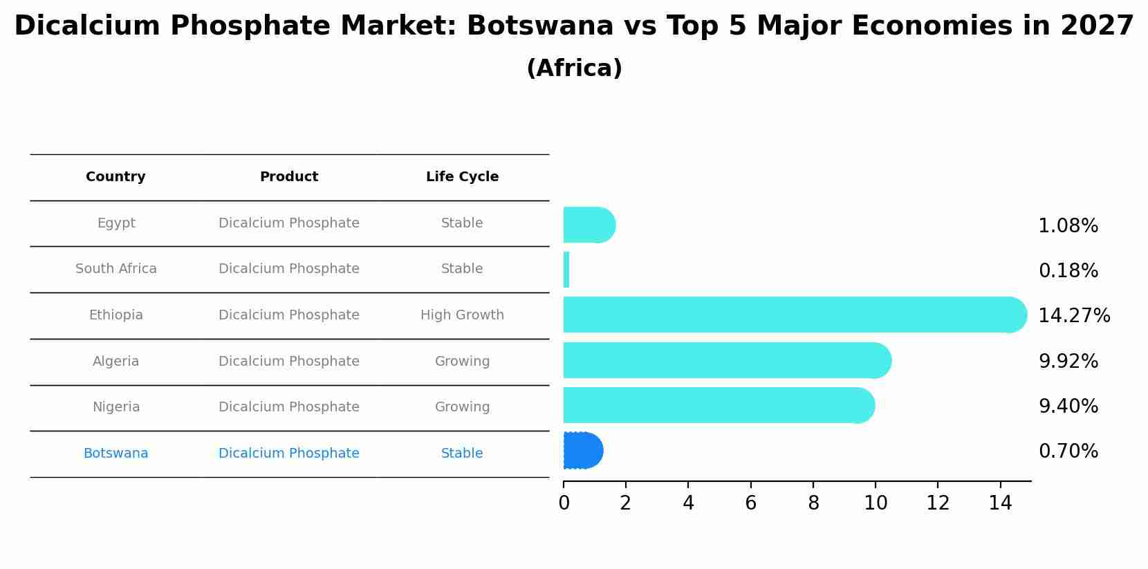 Dicalcium Phosphate Market: Botswana vs Top 5 Major Economies in 2027 (Africa)