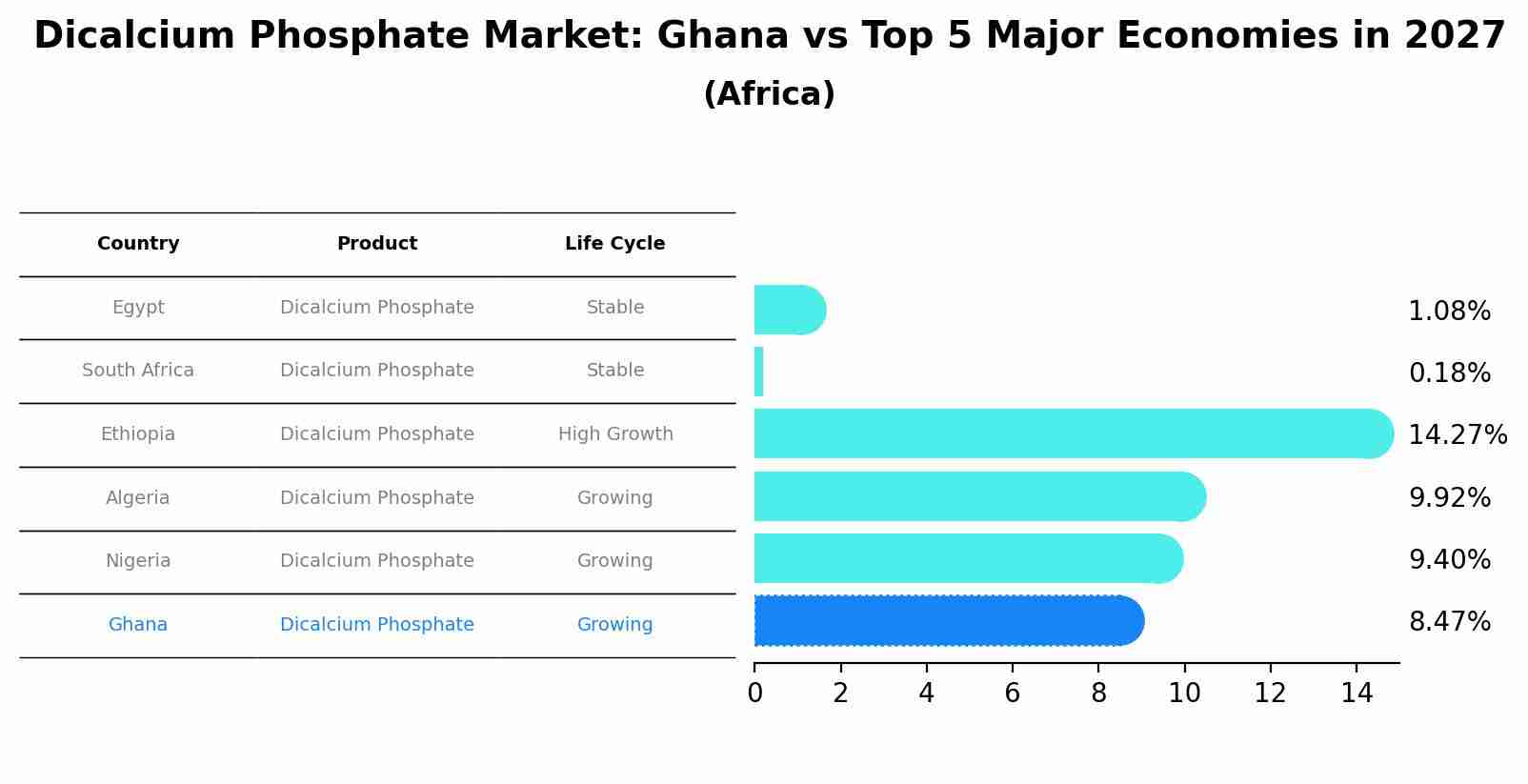 Dicalcium Phosphate Market: Ghana vs Top 5 Major Economies in 2027 (Africa)