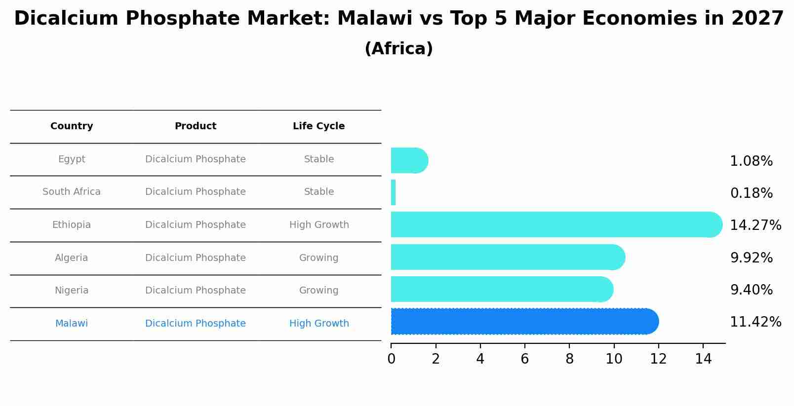 Dicalcium Phosphate Market: Malawi vs Top 5 Major Economies in 2027 (Africa)