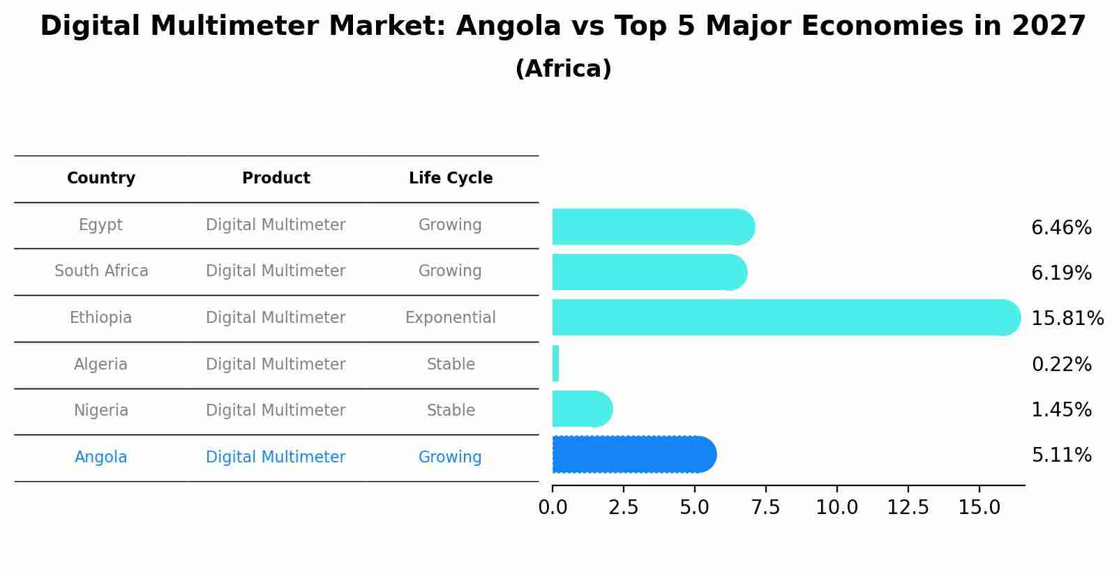 Digital Multimeter Market: Angola vs Top 5 Major Economies in 2027 (Africa)