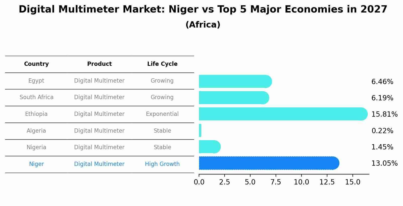 Digital Multimeter Market: Niger vs Top 5 Major Economies in 2027 (Africa)