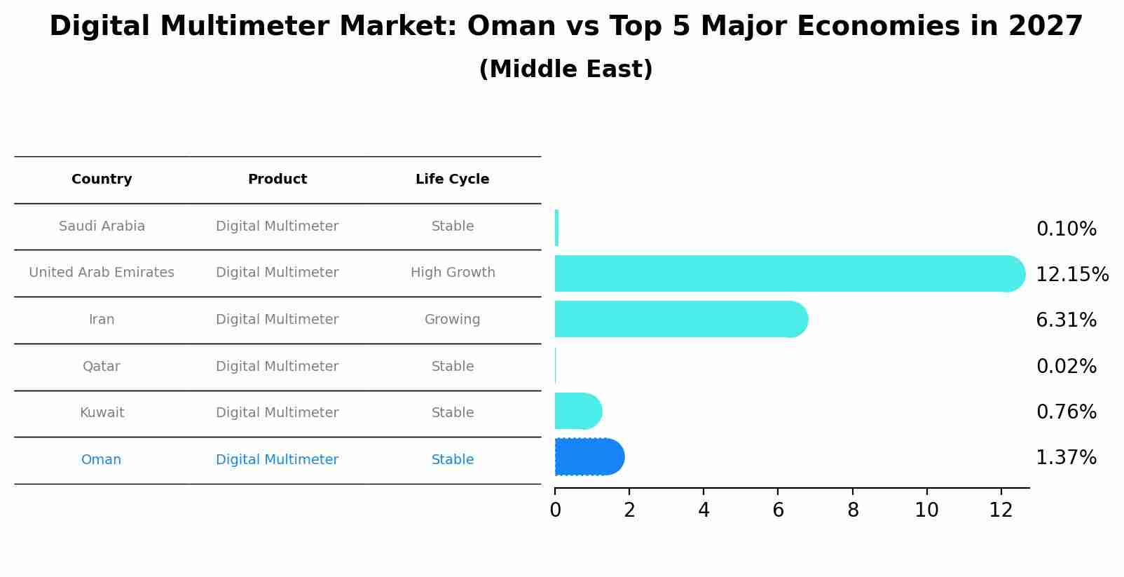 Digital Multimeter Market: Oman vs Top 5 Major Economies in 2027 (Middle East)