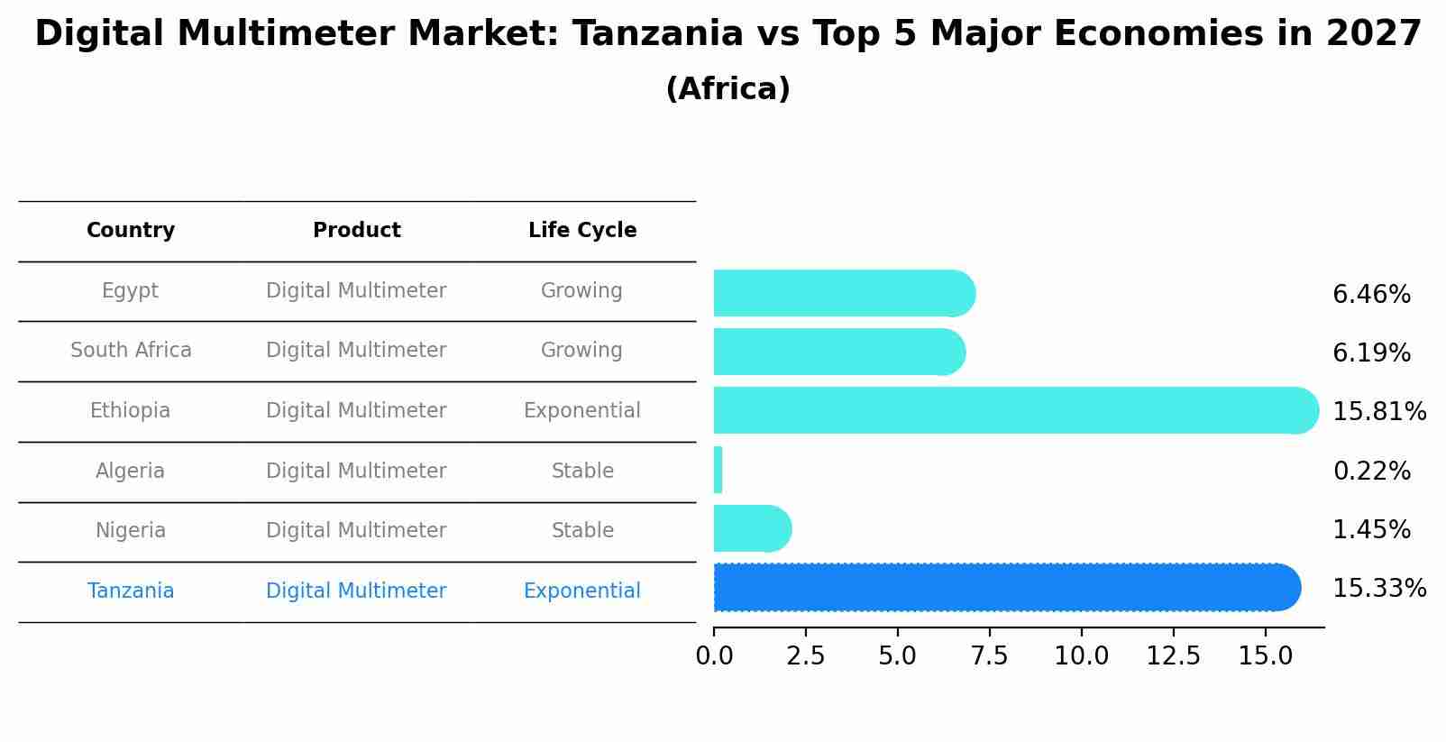 Digital Multimeter Market: Tanzania vs Top 5 Major Economies in 2027 (Africa)