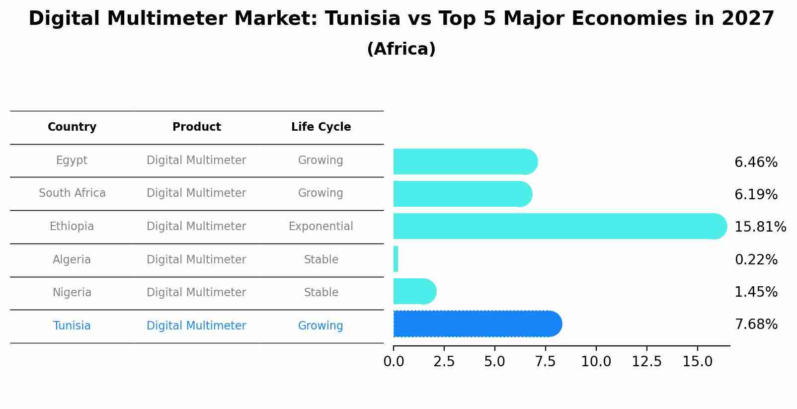 Digital Multimeter Market: Tunisia vs Top 5 Major Economies in 2027 (Africa)