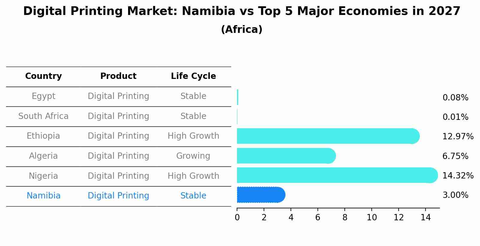 Digital Printing Market: Namibia vs Top 5 Major Economies in 2027 (Africa)