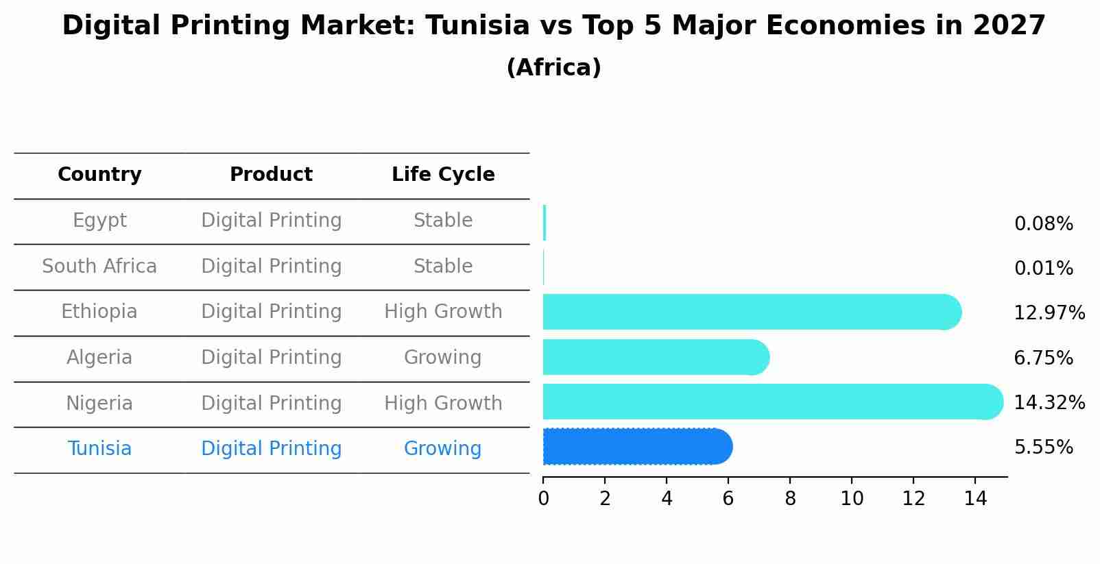Digital Printing Market: Tunisia vs Top 5 Major Economies in 2027 (Africa)