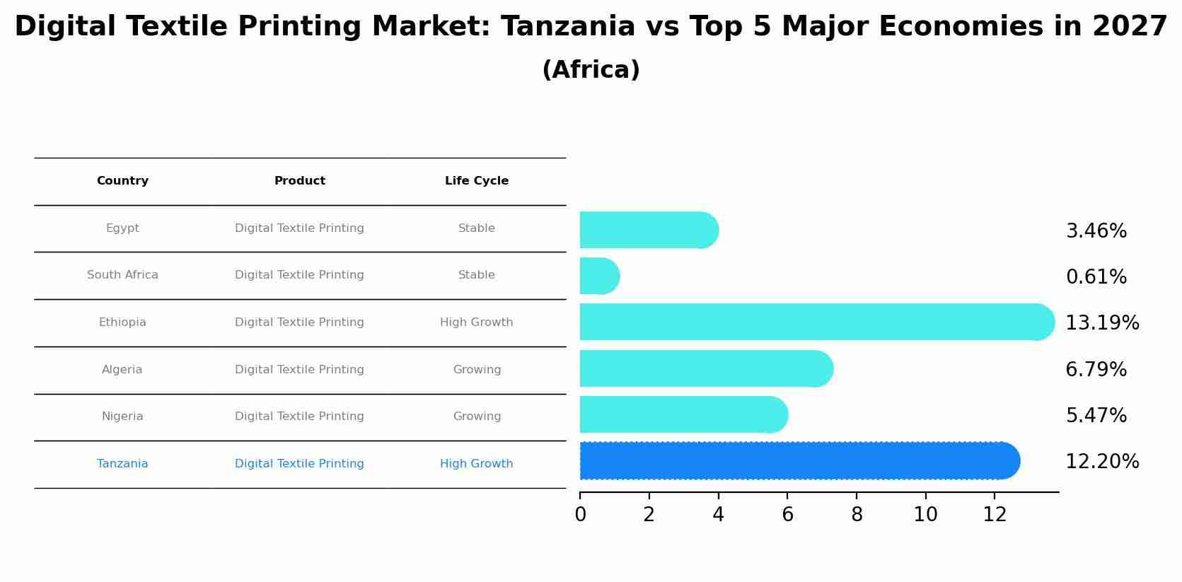 Digital Textile Printing Market: Tanzania vs Top 5 Major Economies in 2027 (Africa)