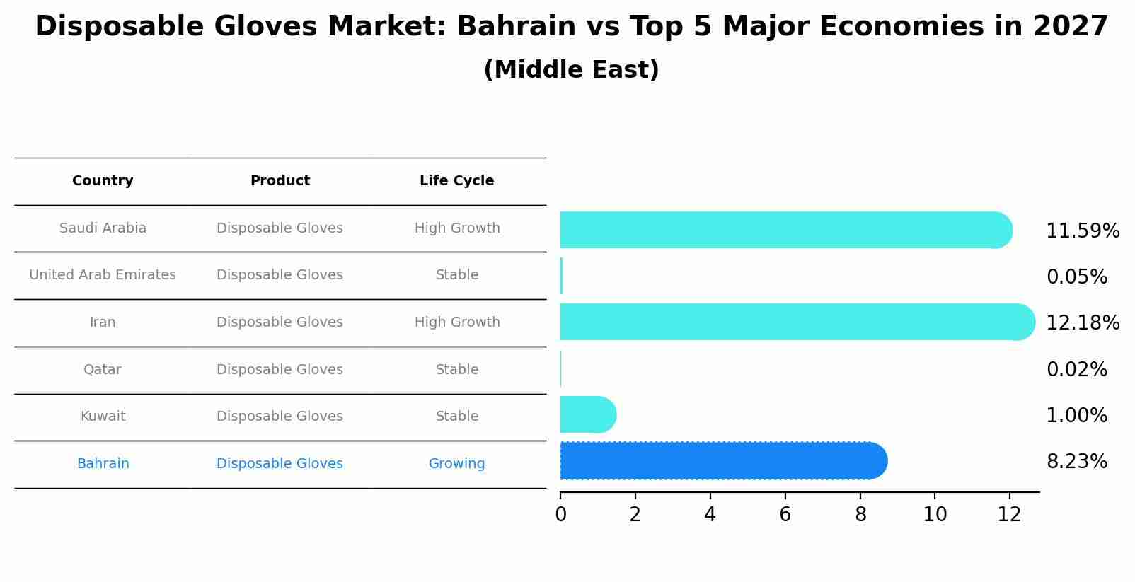 Disposable Gloves Market: Bahrain vs Top 5 Major Economies in 2027 (Middle East)