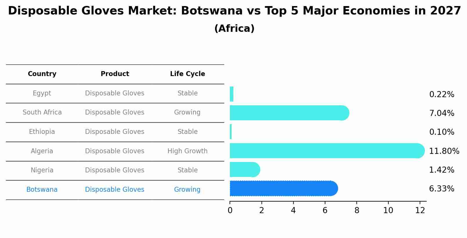 Disposable Gloves Market: Botswana vs Top 5 Major Economies in 2027 (Africa)