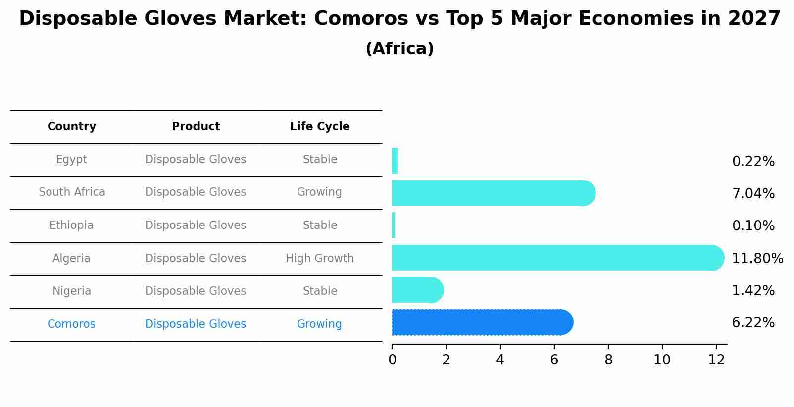 Disposable Gloves Market: Comoros vs Top 5 Major Economies in 2027 (Africa)
