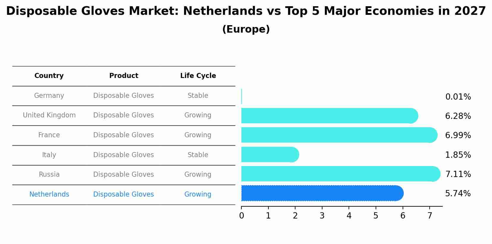 Disposable Gloves Market: Netherlands vs Top 5 Major Economies in 2027 (Europe)