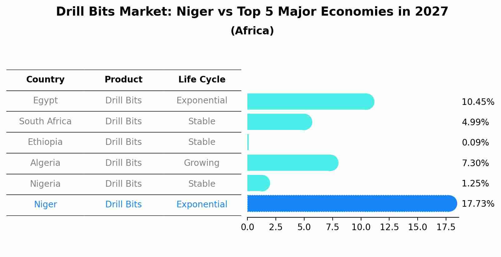 Drill Bits Market: Niger vs Top 5 Major Economies in 2027 (Africa)