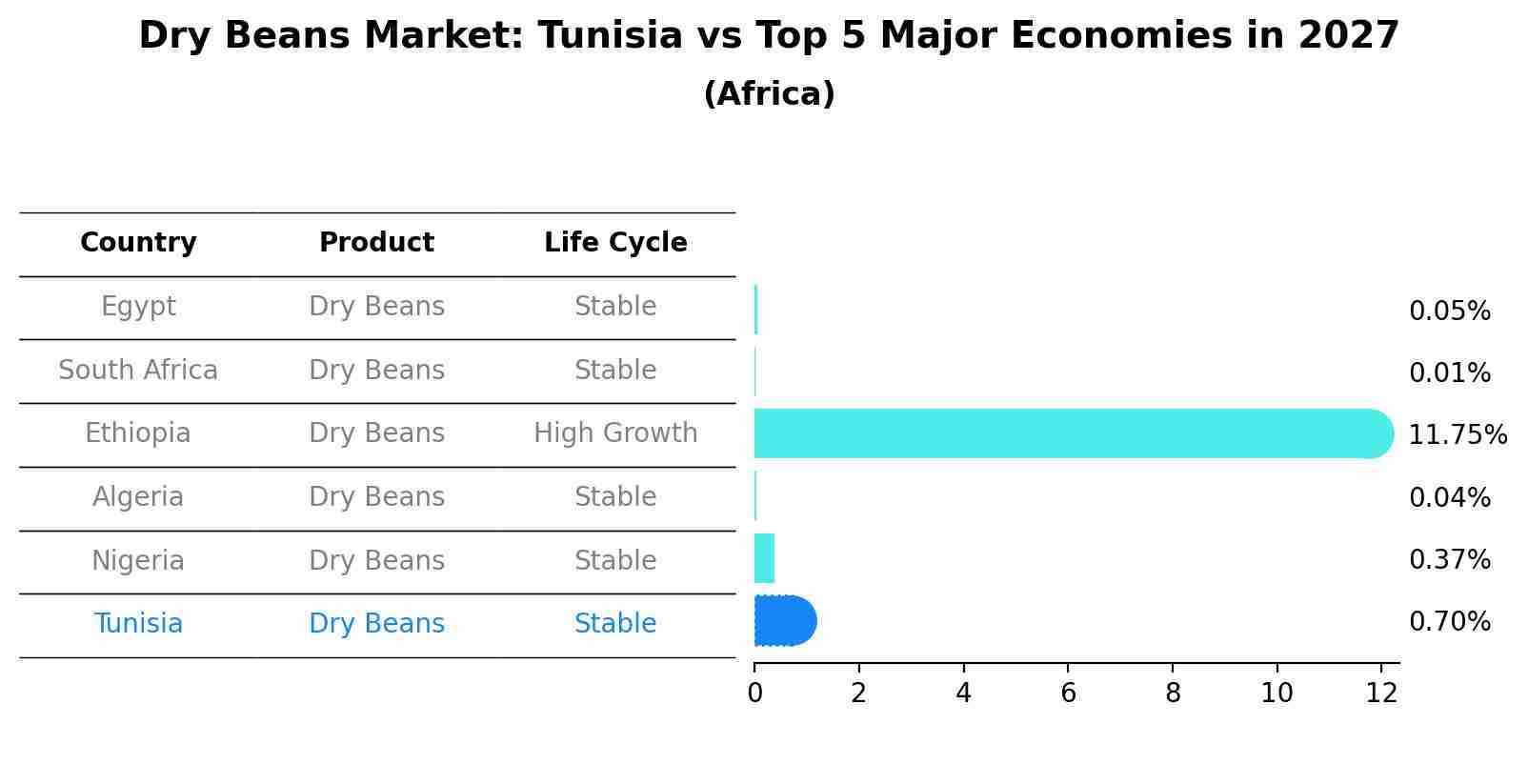 Dry Beans Market: Tunisia vs Top 5 Major Economies in 2027 (Africa)