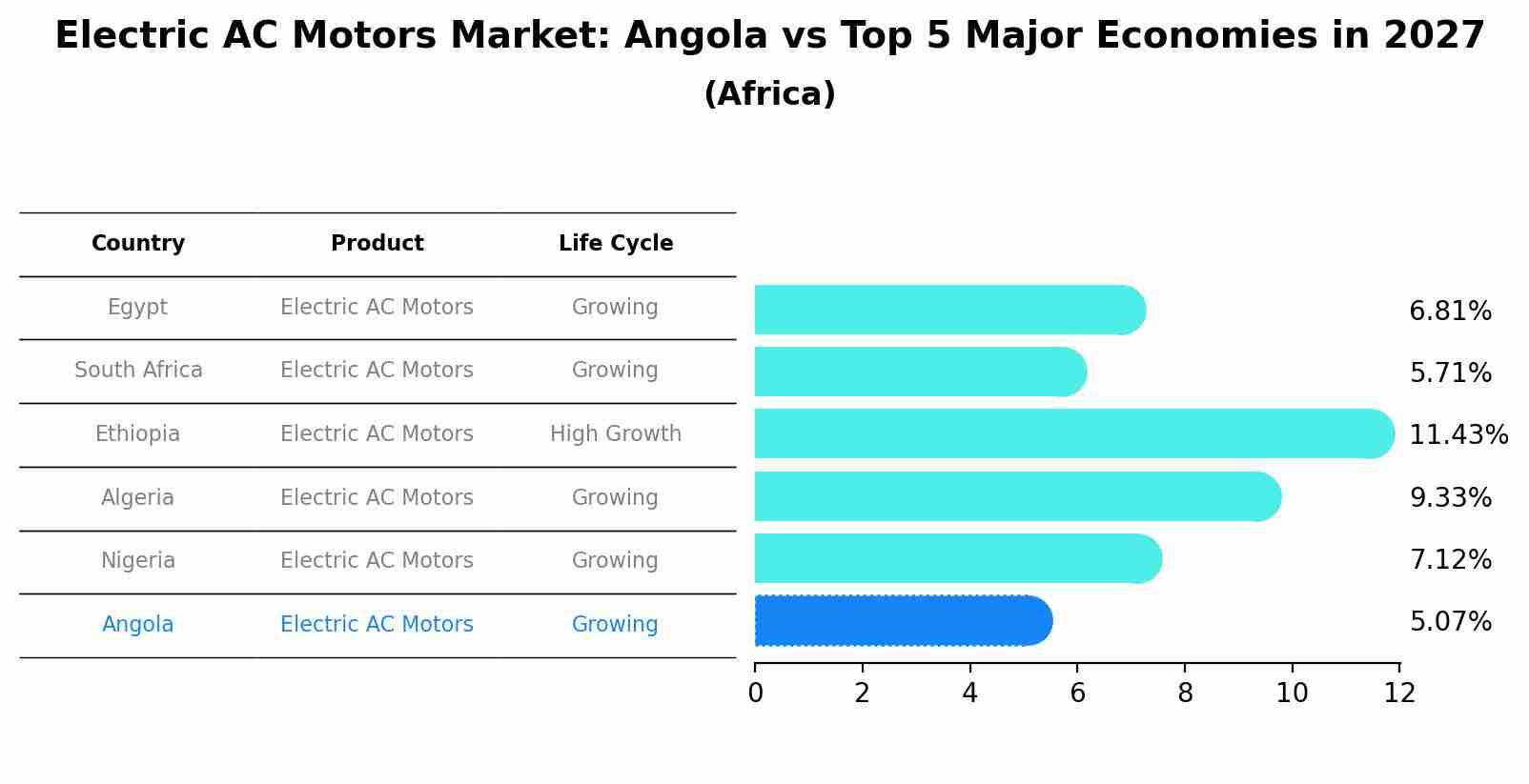 Electric AC Motors Market: Angola vs Top 5 Major Economies in 2027 (Africa)