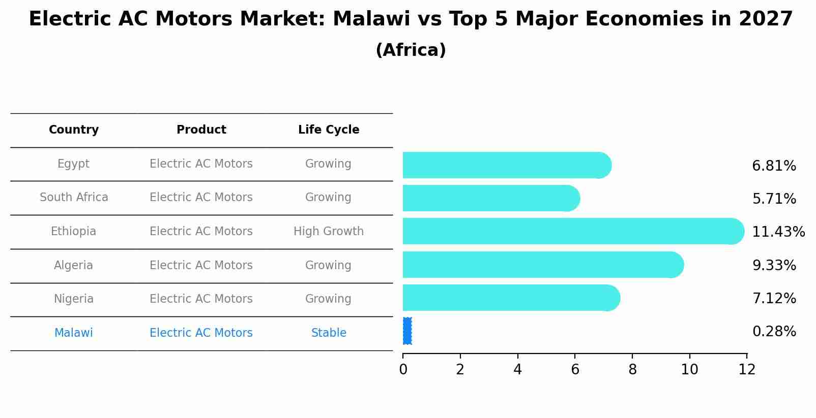 Electric AC Motors Market: Malawi vs Top 5 Major Economies in 2027 (Africa)
