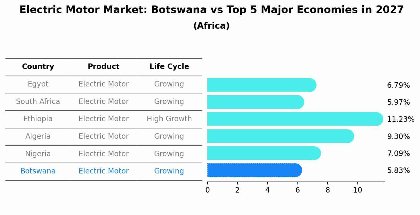 Electric Motor Market: Botswana vs Top 5 Major Economies in 2027 (Africa)