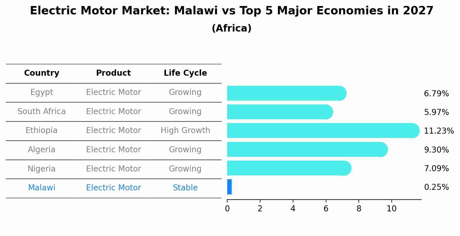 Electric Motor Market: Malawi vs Top 5 Major Economies in 2027 (Africa)