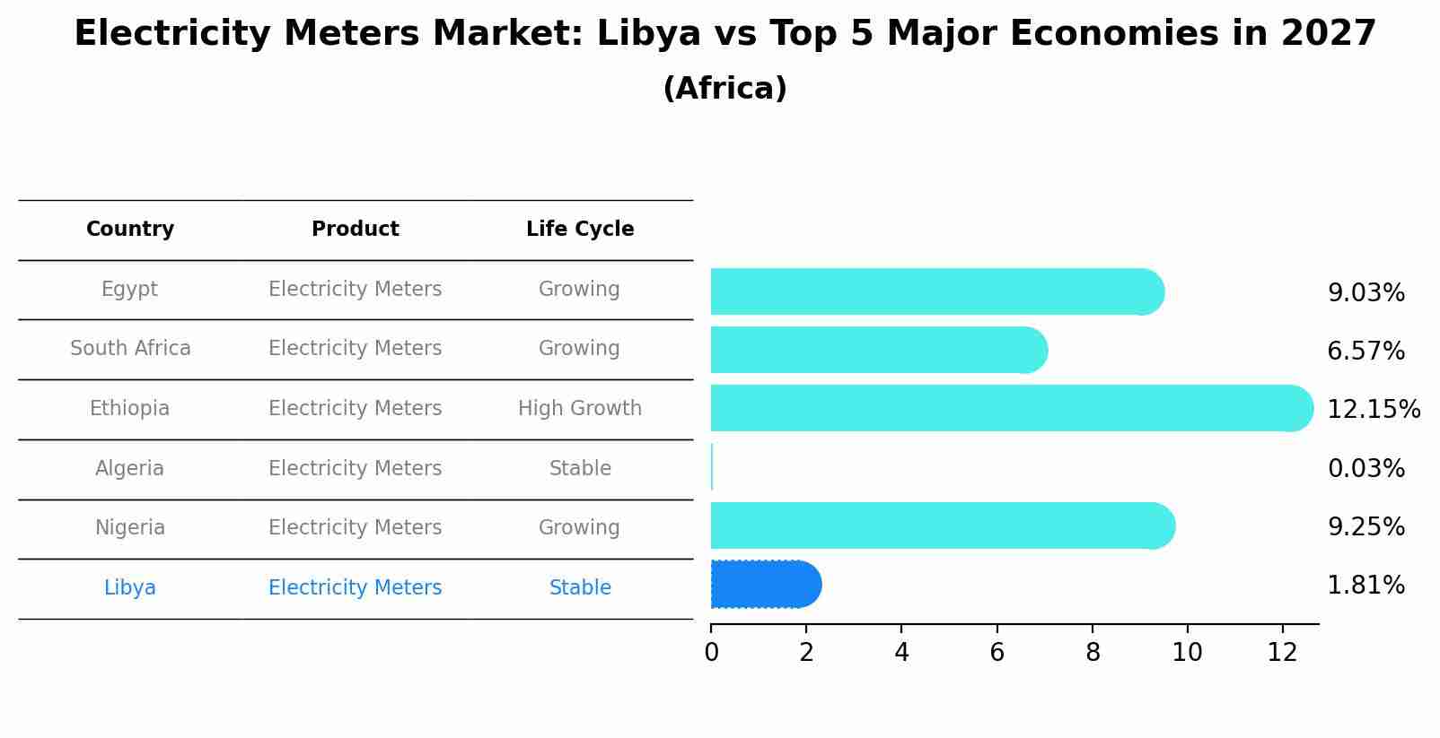 Electricity Meters Market: Libya vs Top 5 Major Economies in 2027 (Africa)