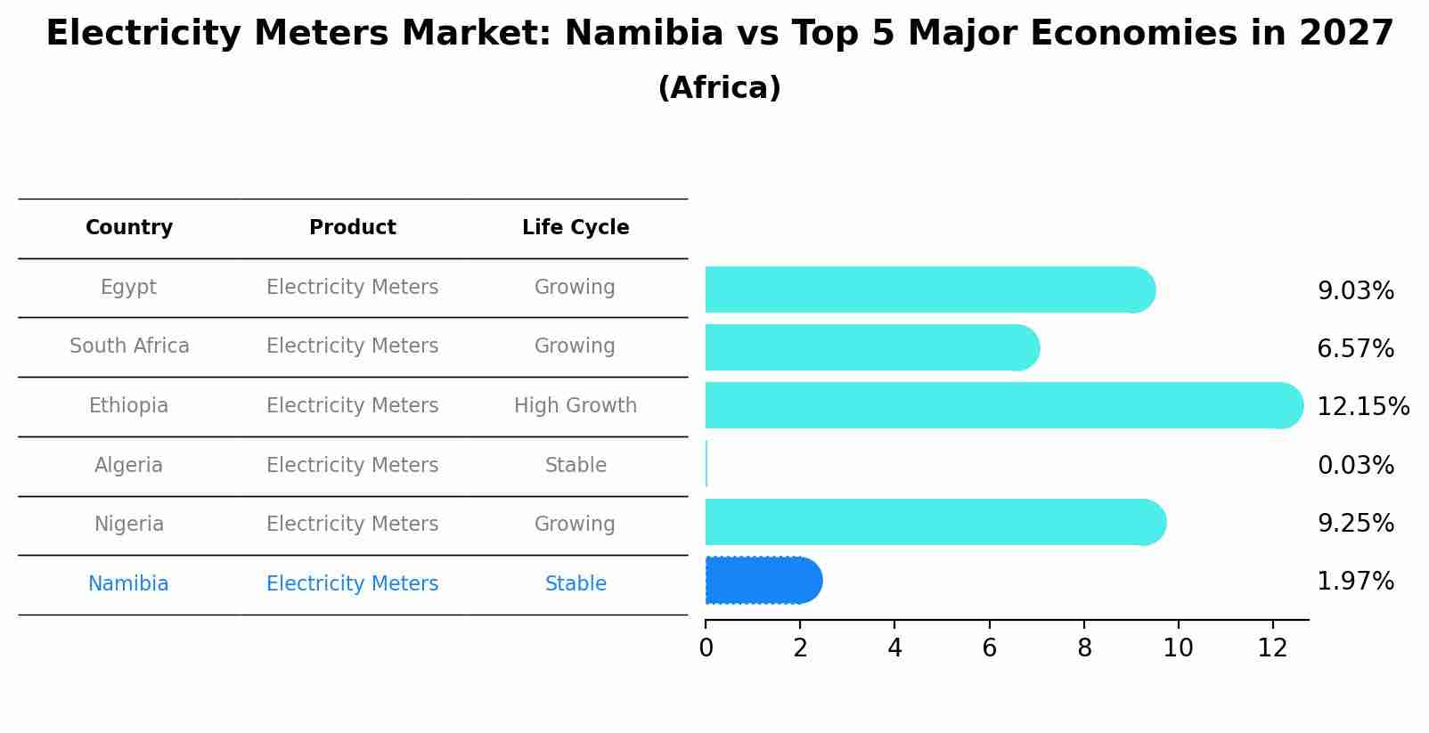 Electricity Meters Market: Namibia vs Top 5 Major Economies in 2027 (Africa)